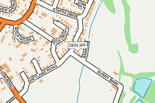 DE55 5PF map - OS OpenMap – Local (Ordnance Survey)