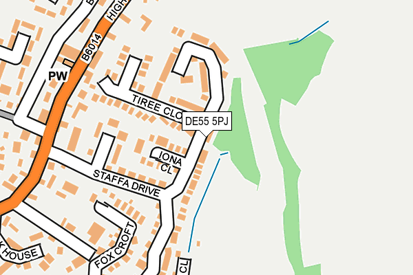 DE55 5PJ map - OS OpenMap – Local (Ordnance Survey)