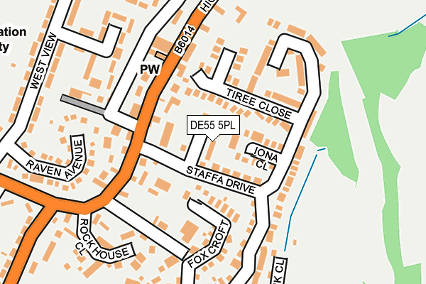 DE55 5PL map - OS OpenMap – Local (Ordnance Survey)
