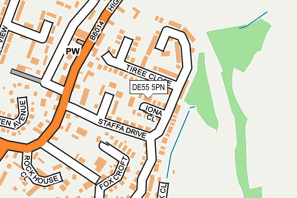 DE55 5PN map - OS OpenMap – Local (Ordnance Survey)