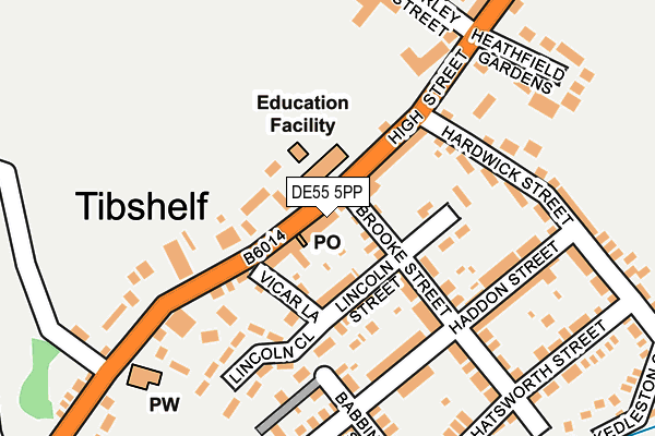 Map of TASTE OF BOMBAY TIBSHELF LTD at local scale