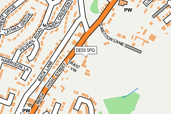 DE55 5PQ map - OS OpenMap – Local (Ordnance Survey)