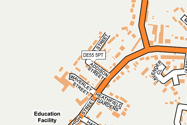DE55 5PT map - OS OpenMap – Local (Ordnance Survey)
