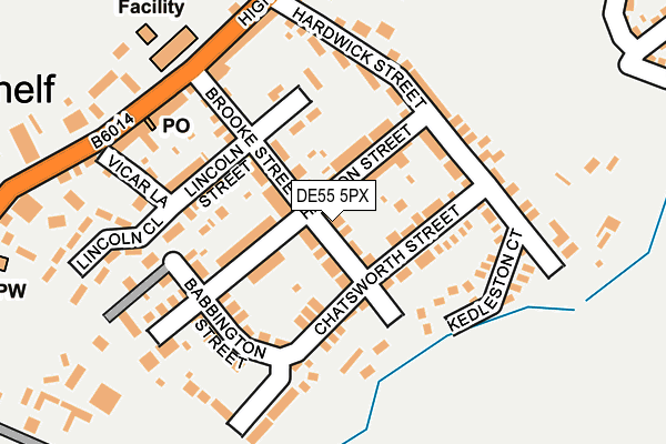 DE55 5PX map - OS OpenMap – Local (Ordnance Survey)