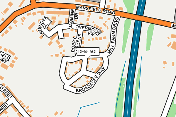 DE55 5QL map - OS OpenMap – Local (Ordnance Survey)