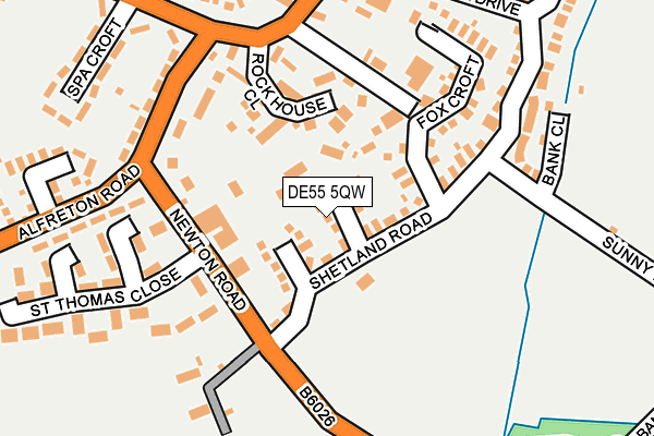 DE55 5QW map - OS OpenMap – Local (Ordnance Survey)