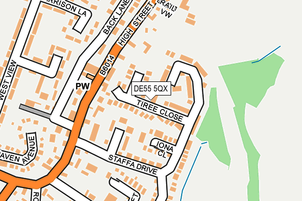 DE55 5QX map - OS OpenMap – Local (Ordnance Survey)