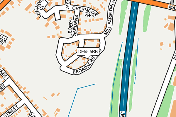 DE55 5RB map - OS OpenMap – Local (Ordnance Survey)