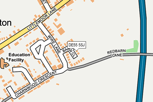 DE55 5SJ map - OS OpenMap – Local (Ordnance Survey)
