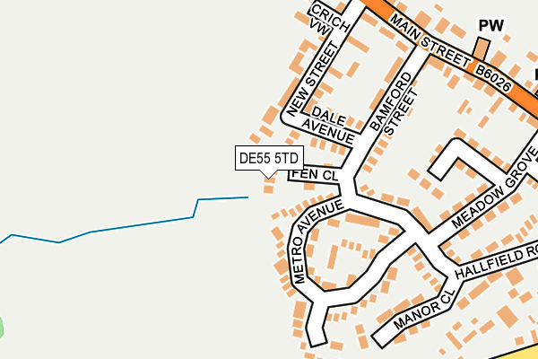 DE55 5TD map - OS OpenMap – Local (Ordnance Survey)