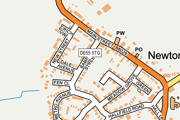 DE55 5TG map - OS OpenMap – Local (Ordnance Survey)
