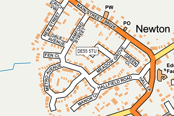 DE55 5TU map - OS OpenMap – Local (Ordnance Survey)