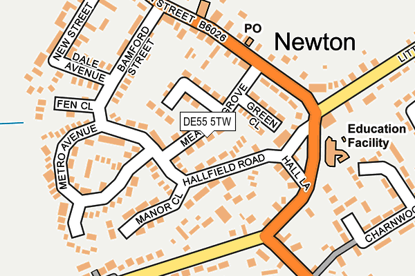 DE55 5TW map - OS OpenMap – Local (Ordnance Survey)