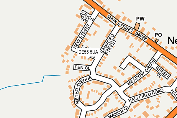 DE55 5UA map - OS OpenMap – Local (Ordnance Survey)
