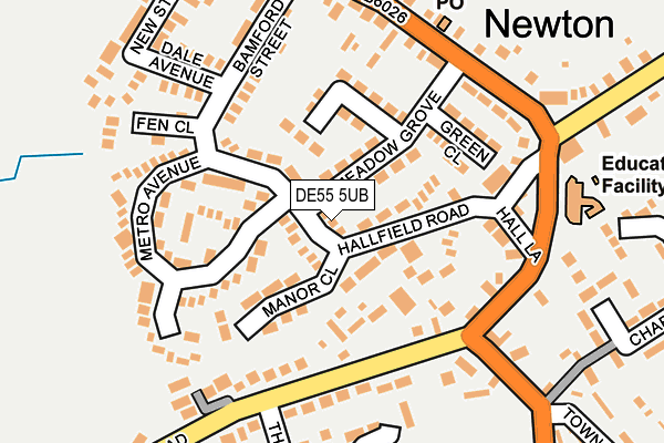 DE55 5UB map - OS OpenMap – Local (Ordnance Survey)
