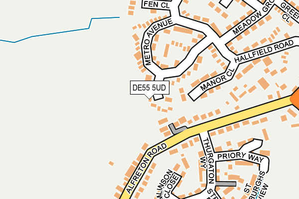 DE55 5UD map - OS OpenMap – Local (Ordnance Survey)