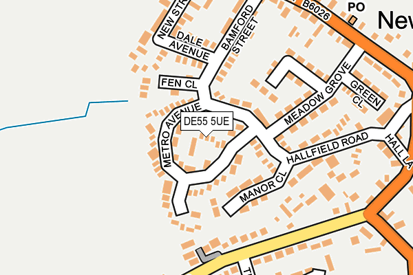 DE55 5UE map - OS OpenMap – Local (Ordnance Survey)