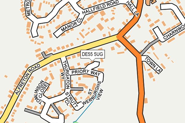 DE55 5UG map - OS OpenMap – Local (Ordnance Survey)