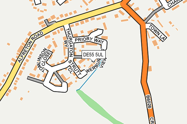 DE55 5UL map - OS OpenMap – Local (Ordnance Survey)