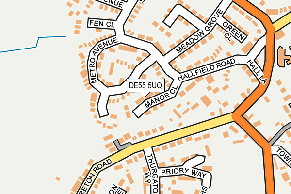 DE55 5UQ map - OS OpenMap – Local (Ordnance Survey)