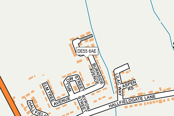 DE55 6AE map - OS OpenMap – Local (Ordnance Survey)