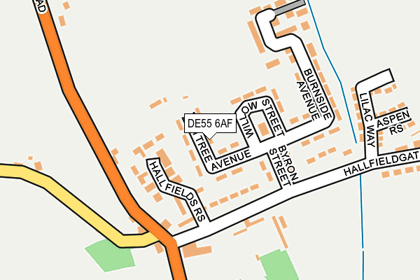 DE55 6AF map - OS OpenMap – Local (Ordnance Survey)