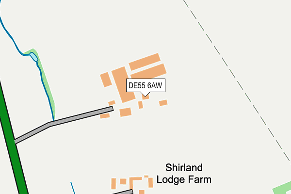 DE55 6AW map - OS OpenMap – Local (Ordnance Survey)