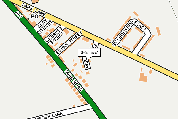 DE55 6AZ map - OS OpenMap – Local (Ordnance Survey)