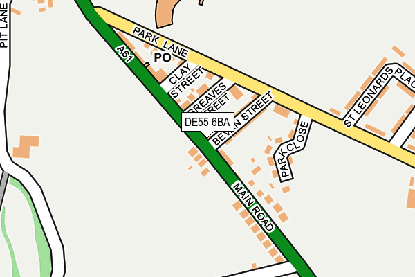 DE55 6BA map - OS OpenMap – Local (Ordnance Survey)
