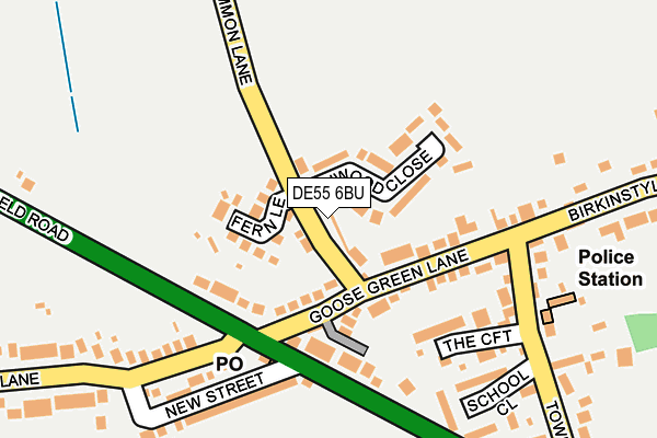 DE55 6BU map - OS OpenMap – Local (Ordnance Survey)