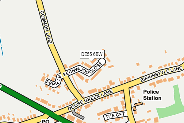 DE55 6BW map - OS OpenMap – Local (Ordnance Survey)