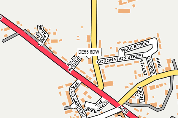 DE55 6DW map - OS OpenMap – Local (Ordnance Survey)