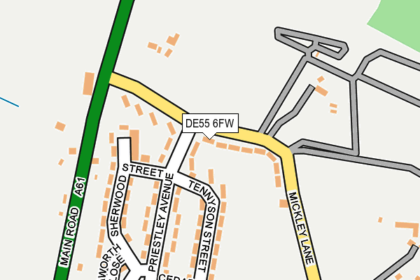 DE55 6FW map - OS OpenMap – Local (Ordnance Survey)