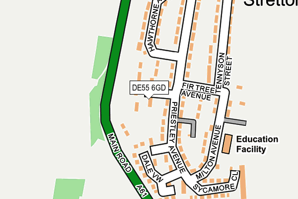 DE55 6GD map - OS OpenMap – Local (Ordnance Survey)