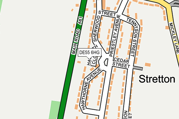 DE55 6HG map - OS OpenMap – Local (Ordnance Survey)