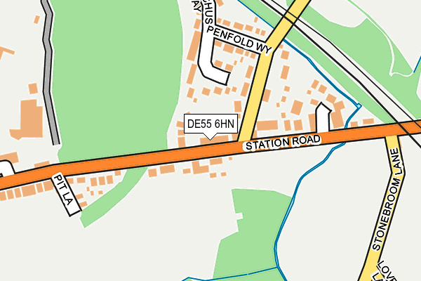 DE55 6HN map - OS OpenMap – Local (Ordnance Survey)