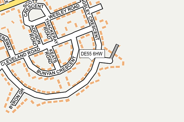DE55 6HW map - OS OpenMap – Local (Ordnance Survey)