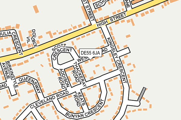 DE55 6JA map - OS OpenMap – Local (Ordnance Survey)