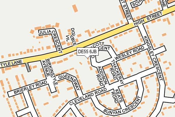 DE55 6JB map - OS OpenMap – Local (Ordnance Survey)