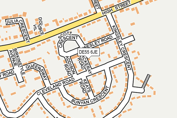 DE55 6JE map - OS OpenMap – Local (Ordnance Survey)