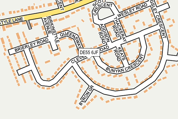 DE55 6JF map - OS OpenMap – Local (Ordnance Survey)