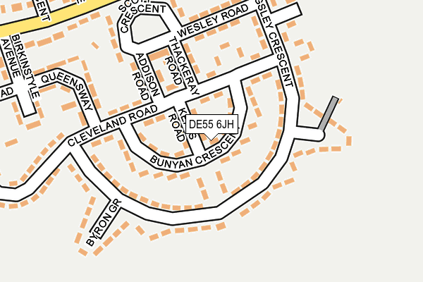 DE55 6JH map - OS OpenMap – Local (Ordnance Survey)