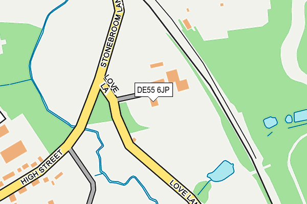DE55 6JP map - OS OpenMap – Local (Ordnance Survey)