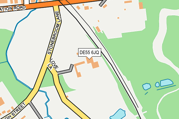 DE55 6JQ map - OS OpenMap – Local (Ordnance Survey)
