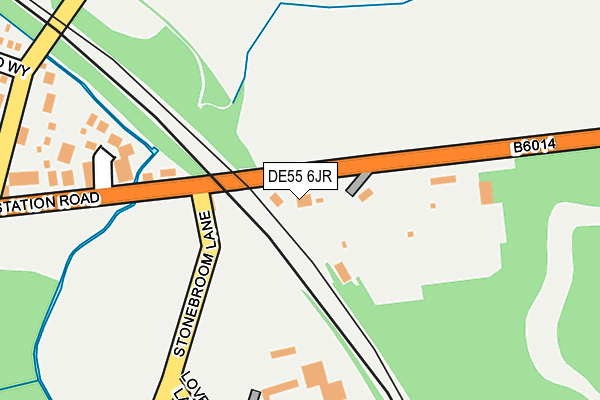 DE55 6JR map - OS OpenMap – Local (Ordnance Survey)