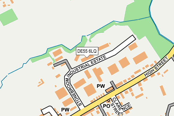DE55 6LQ map - OS OpenMap – Local (Ordnance Survey)