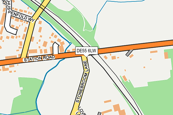 DE55 6LW map - OS OpenMap – Local (Ordnance Survey)