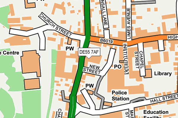DE55 7AF map - OS OpenMap – Local (Ordnance Survey)