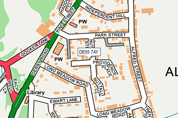 DE55 7AY map - OS OpenMap – Local (Ordnance Survey)