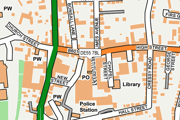 DE55 7BL map - OS OpenMap – Local (Ordnance Survey)